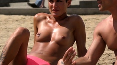 Tanned Beautiful Womantopless Beach Voyeur Public Nude