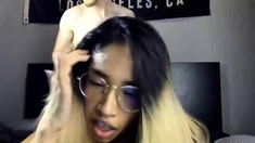 Slim body teen slut with glasses gets pounded hard live at s